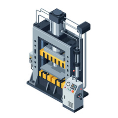 Manufacturing Industry Vector Equipment with Control Panel and Gauges