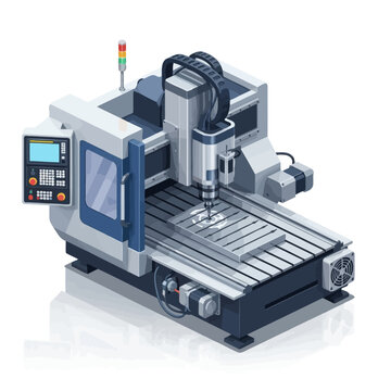 Industrial Manufacturing Vector CNC Mill with Control Panel Screen