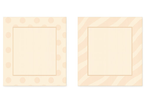 Beige frames with polka dot and stripe patterns
