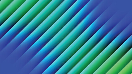 Abstract Background with Diagonal Stripes in Blue Green Gradient Colors