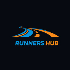dynamic road leading to the horizon with the bold text runners hub