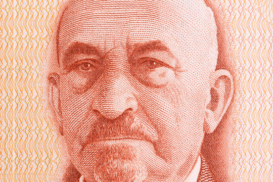Chaim Weizmann a closeup portrait from Israeli money