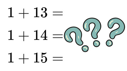Math problem solving education question mark arithmetic addition quiz learning numbers calculation exercise puzzle
