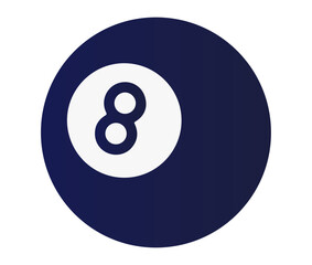 Eight Ball Pool Billiards Icon Game and Fortune Symbol Vector