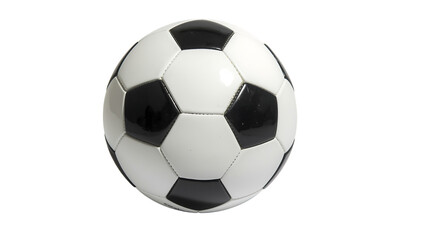 Naklejka premium Classic png black and white soccer ball with hexagonal and pentagonal panels on a black background football