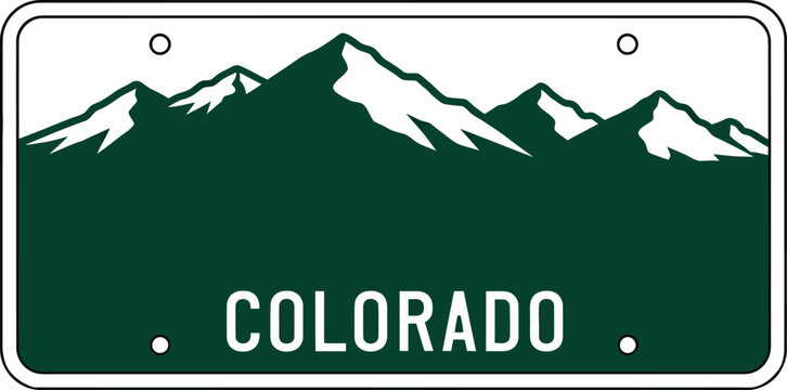 colorado mountain license plate design celebrating travel road trips and outdoor exploration themes