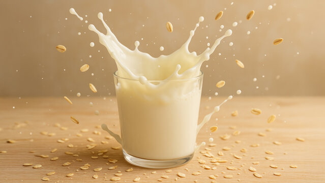 Oat milk splash milk alternative dairy intolerance a2 oat glass splash creamy beverage healthy