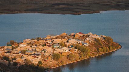 Tabatskuri Lake and Village at Golden Hour