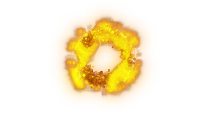 Bright orange energy explosion with glowing plasma and transparent background. Perfect for fantasy motion design and VFX effects.