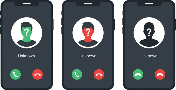 incoming phone call icons raising awareness about spam privacy and digital security concerns