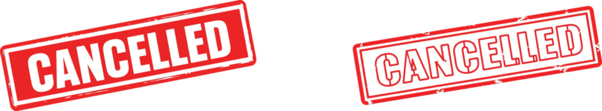 cancelled stamp designs representing document rejection and project termination in office visuals