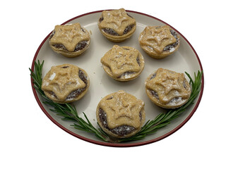 Mince Pies on Plate with Green Plant