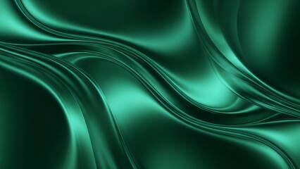 Vibrant Teal Liquid Metal or Satin Abstract Background with Drapes