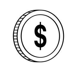 Dollar Coin Outline Icon Money Currency Payment Finance