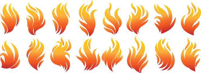 Fire icons set