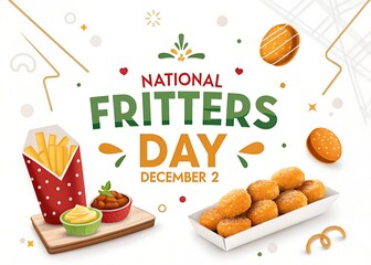 National Fritters Day Illustration. Suitable for greeting card poster and banner.