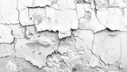 Obraz premium Abstract Texture Of Cracked Plaster Wall With Exposed Concrete And Subtle Orange Tints Under Bright Daylight