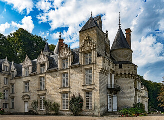 Castle Usse also known as castle of sleeping beauty, XV century. River Loire valley, France	