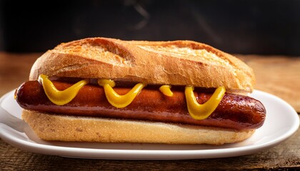 a classic sausage sandwich served on a crusty roll with mustard and onions perfect for a quick and satisfying lunch or snack fried breakfast