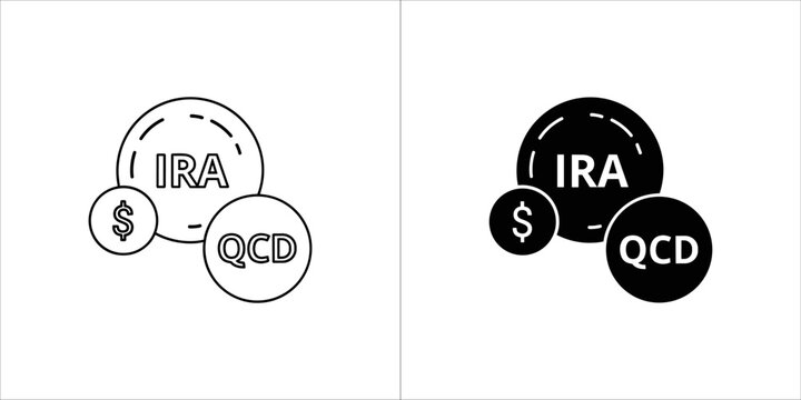 Ira and qcd icons representing investment and financial planning