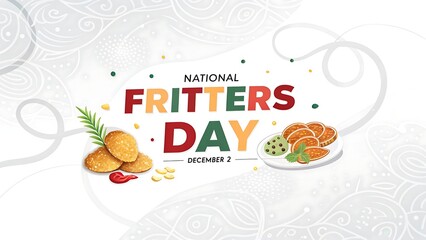 National Fritters Day Illustration. Suitable for greeting card poster and banner.