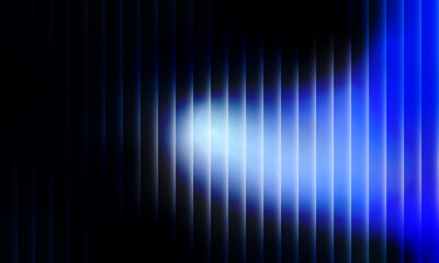 Vector Glass gradient fractal background with neon light effect and ribbed pattern. Abstract vertical design in vibrant white blue color spectrum. Modern geometric prism with chromatic aberration.