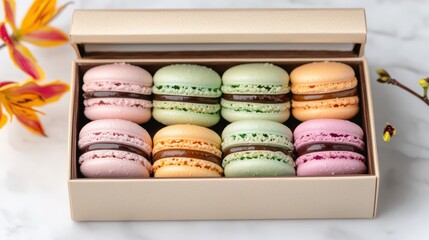 Neatly Folded Baby Onesie on Wooden Table with Colorful Background
