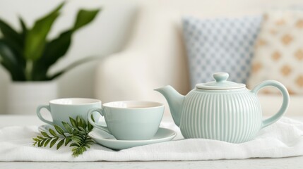 Neatly Folded Baby Onesie on a Wooden Table Mat with Soft Lighting