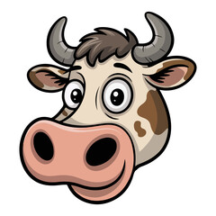 cute cow face vector icon