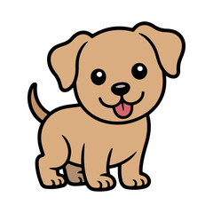 cartoon dogs puppies flat vector
