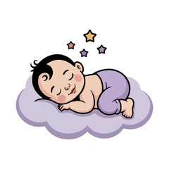 sleeping baby cartoon nap illustration