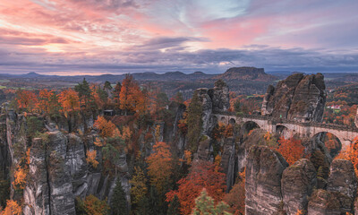 Bastei Br&uuml;cke Sonnenaufgang
