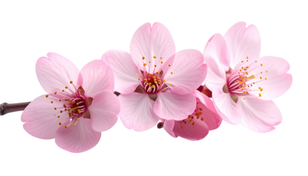 Cherry blossom branch isolated on transparent background symbolizing renewal and beauty for Chinese New Year decoration Elements, collage, set, pack, bundle, Isolated, cutout, PNG - Powered by Adobe