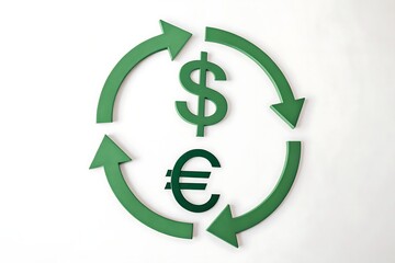 Obraz premium Currency exchange circular arrows with dollar euro and pound symbols