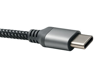 Braided usb type c cable connector isolated