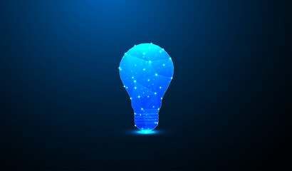 Glowing bulb mark in dark background for tech and others purposes. 
