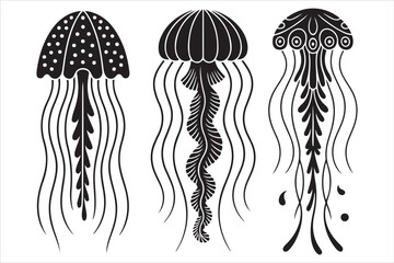 Jellyfish Line Art Vector Illustration