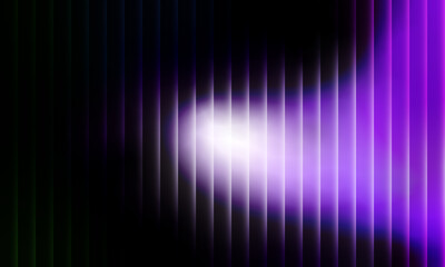 Vector Glass gradient fractal background with neon light effect and ribbed pattern. Abstract vertical design in vibrant white purple color spectrum. Modern geometric prism with chromatic aberration.