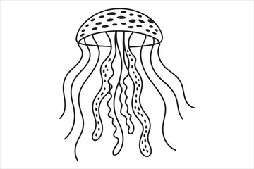 Jellyfish Line Art Vector Illustration