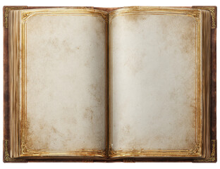 Open antique book with aged pages