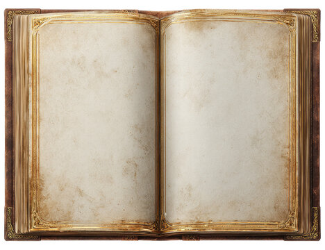 Open antique book with aged pages