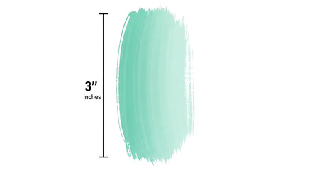 Aqua green brush stroke with measurement.
