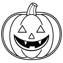 Single color vector carved pumpkin jack o lantern design