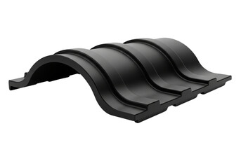 Black rubber wave profile isolated on transparent background