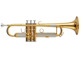 Golden trumpet isolated on transparent background