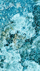 blue ice with visible details. interesting background