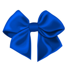 Blue Satin Ribbon bow PNG with high resolution for decoration idea