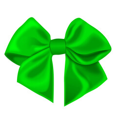 Green Satin Ribbon bow PNG with high resolution for decoration idea