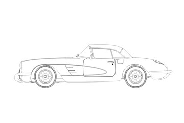 car outline drawing, sketch, contour image
