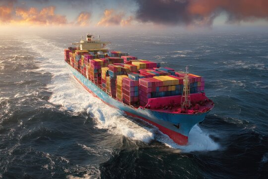 National Maritime Day Cargo Ship Poster